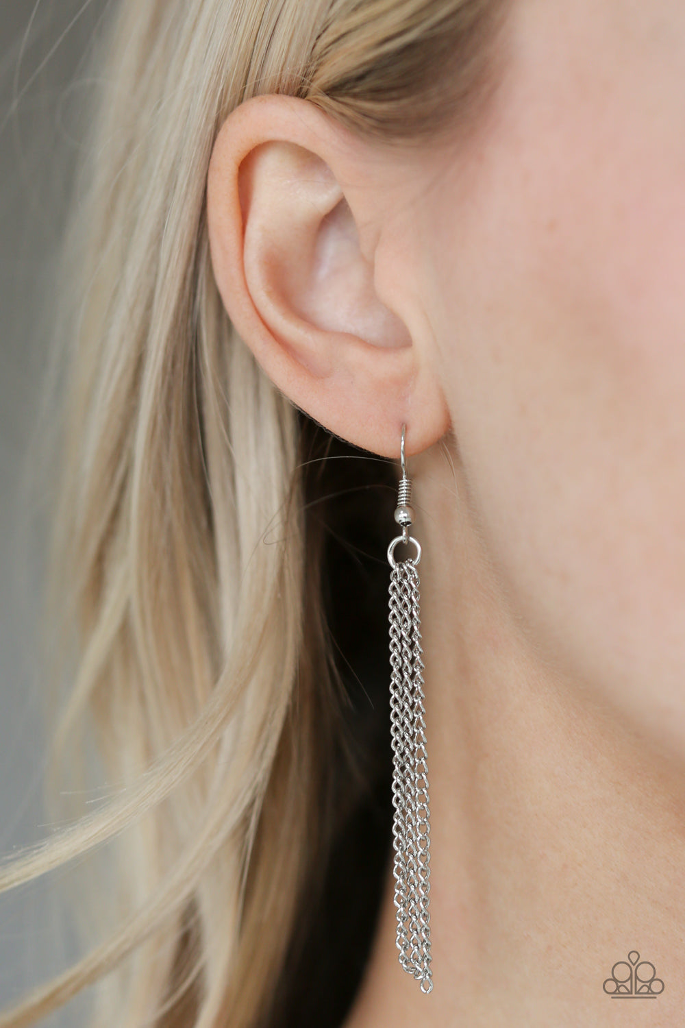 Totally Worth The TASSEL Paparazzi Accessories Necklace with Earrings Silver