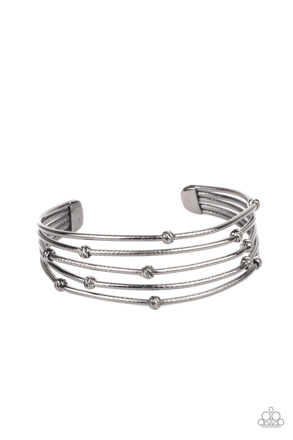 Face The METALLIC Music Paparazzi Accessories Bracelet Black