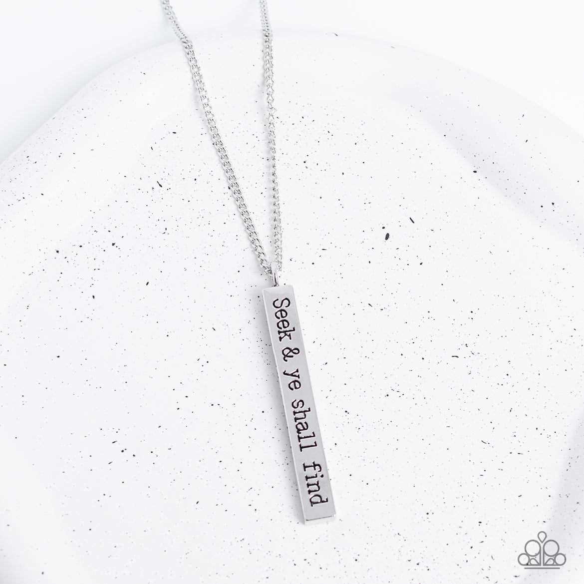 Matt 7:7 Paparazzi Accessories Necklace with Earrings Silver
