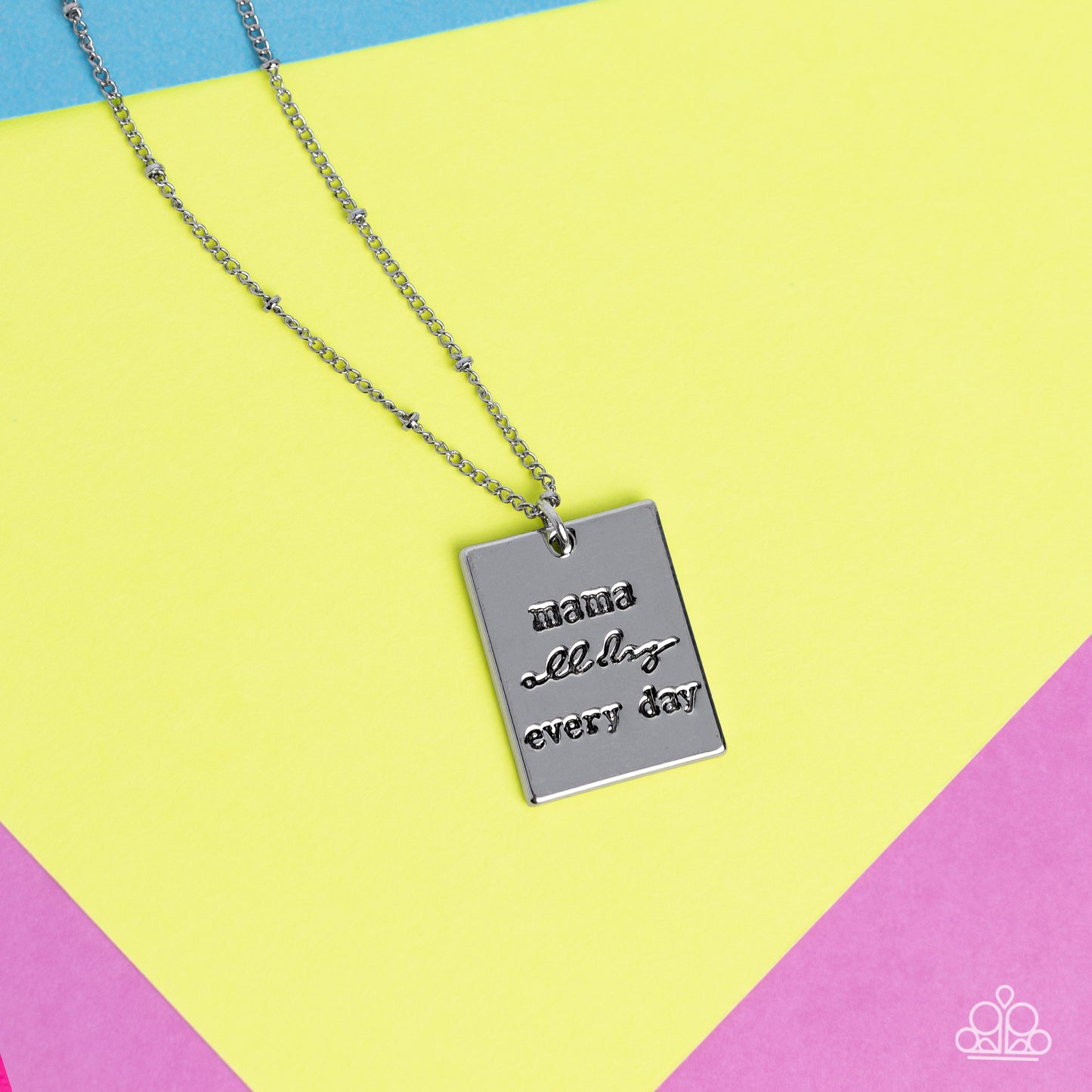 Mama MVP Paparazzi Accessories Necklace with Earrings - Silver