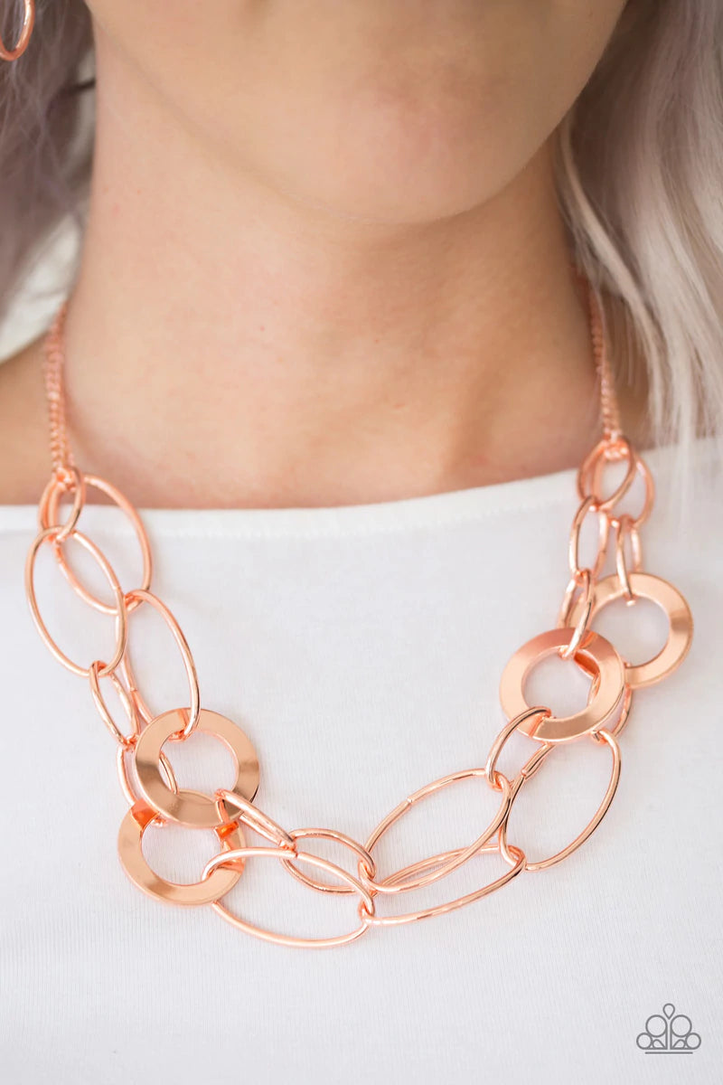 Metallic Maverick Paparazzi Accessories Necklace with Earrings