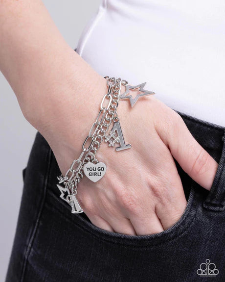 Team Spirit Paparazzi Accessories Bracelet - Silver