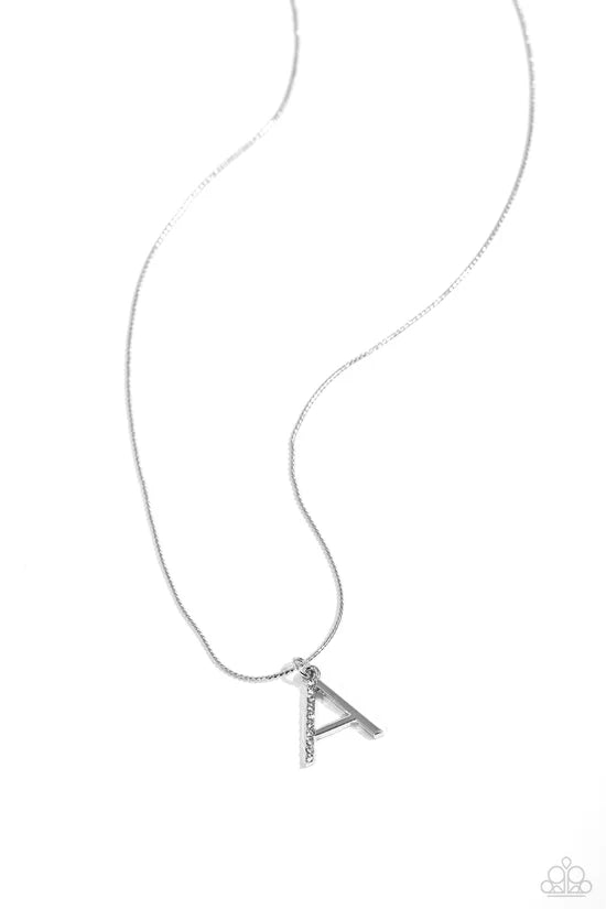 A - Letter of the Law Paparazzi Accessories Necklaces with Earrings Silver