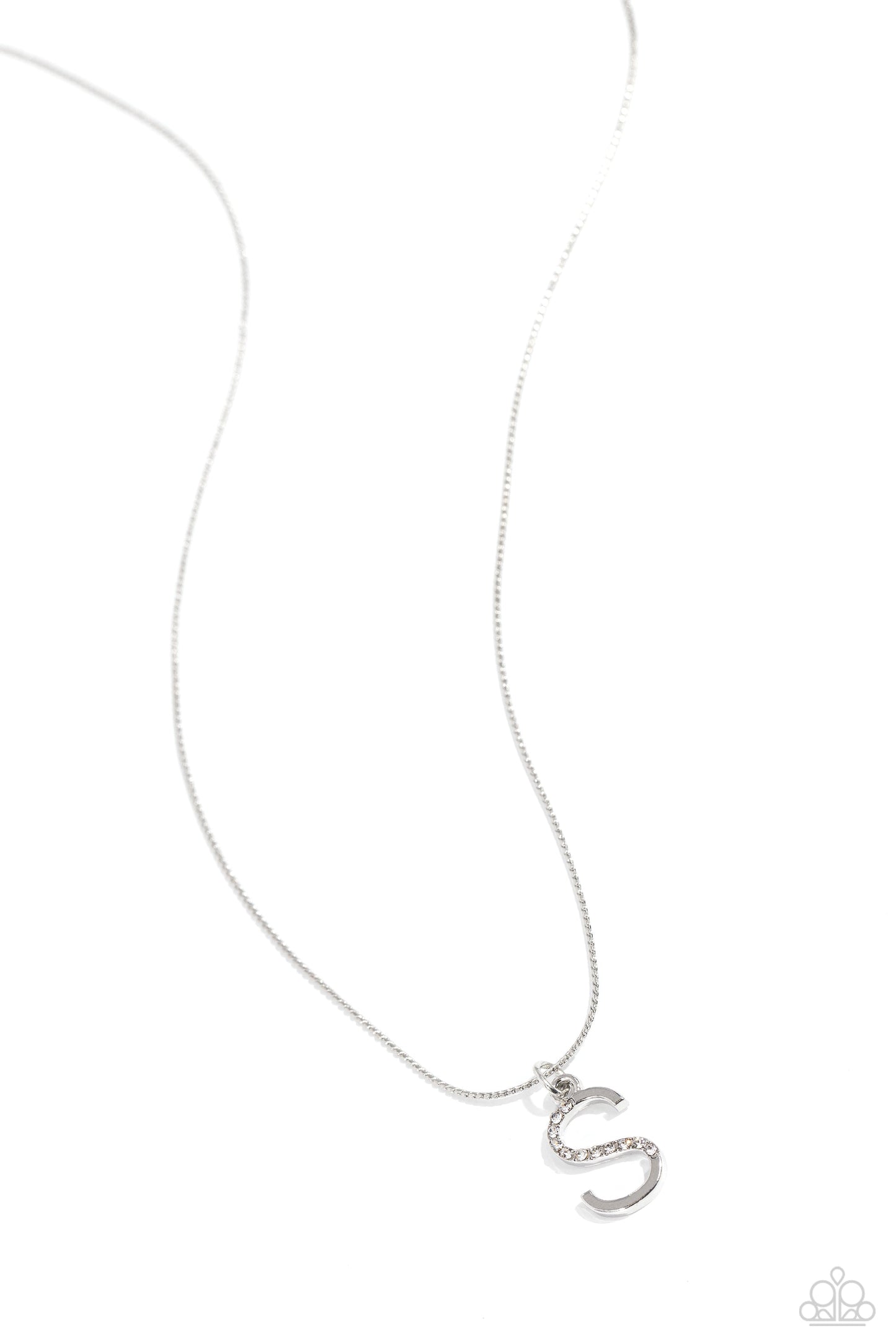S - Letter of the Law Paparazzi Accessories Necklaces with Earrings Silver