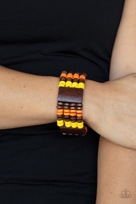 Aruba Attire Paparazzi Accessories Multi Wooden Bracelet