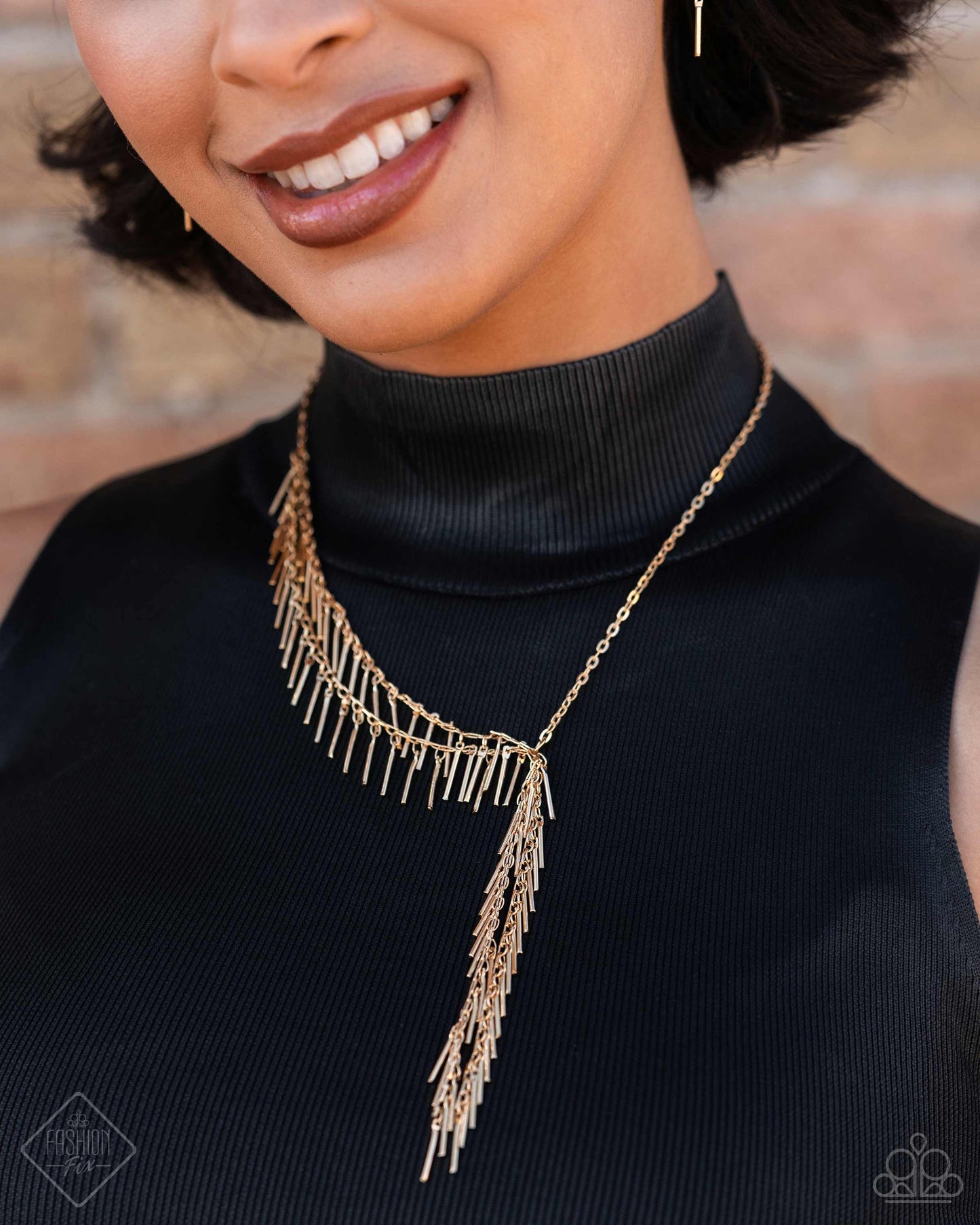 Linear Leap Paparazzi Accessories Necklace with Earrings