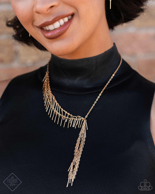 Linear Leap Paparazzi Accessories Necklace with Earrings