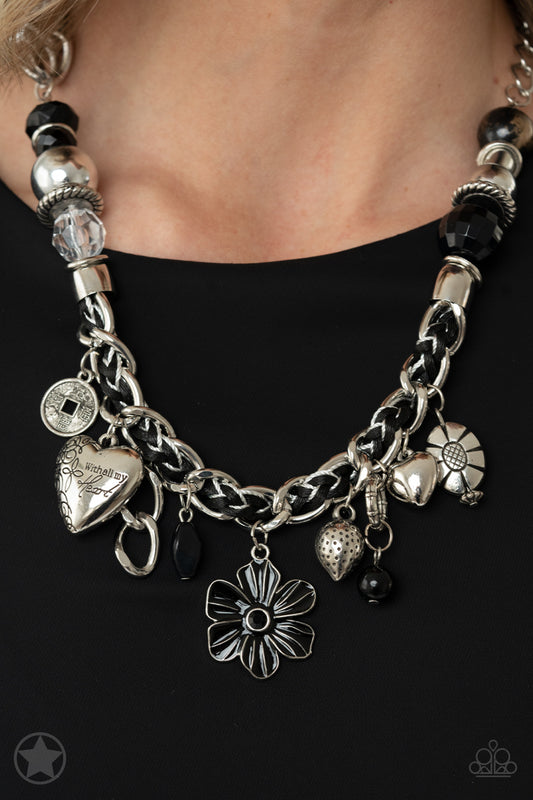 Charmed, I Am Sure Paparazzi Accessories Best Seller Necklace with Earrings- Black