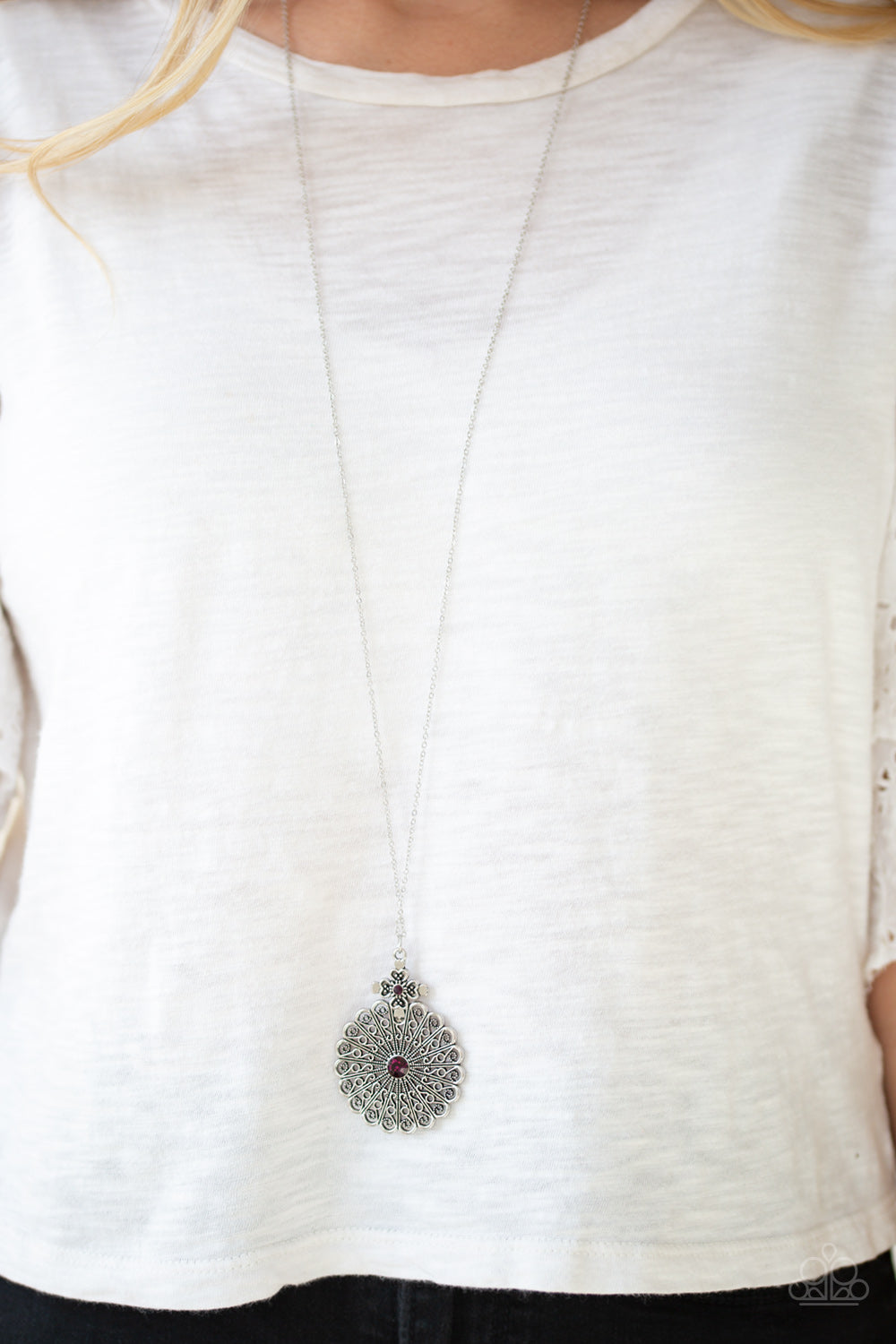 Walk On The WILDFLOWER Side Paparazzi Accessories Necklace with Earrings