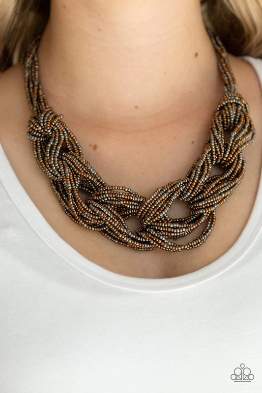 City Catwalk Paparazzi Necklace with Earrings Copper