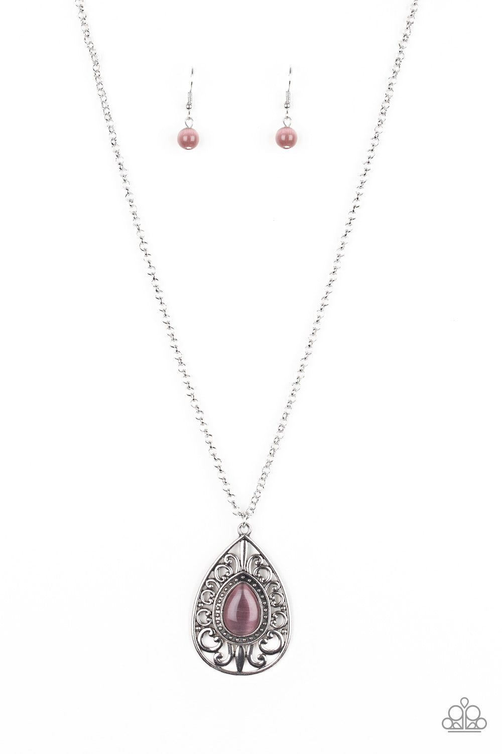 Modern Majesty Paparazzi Necklace with Earrings Purple