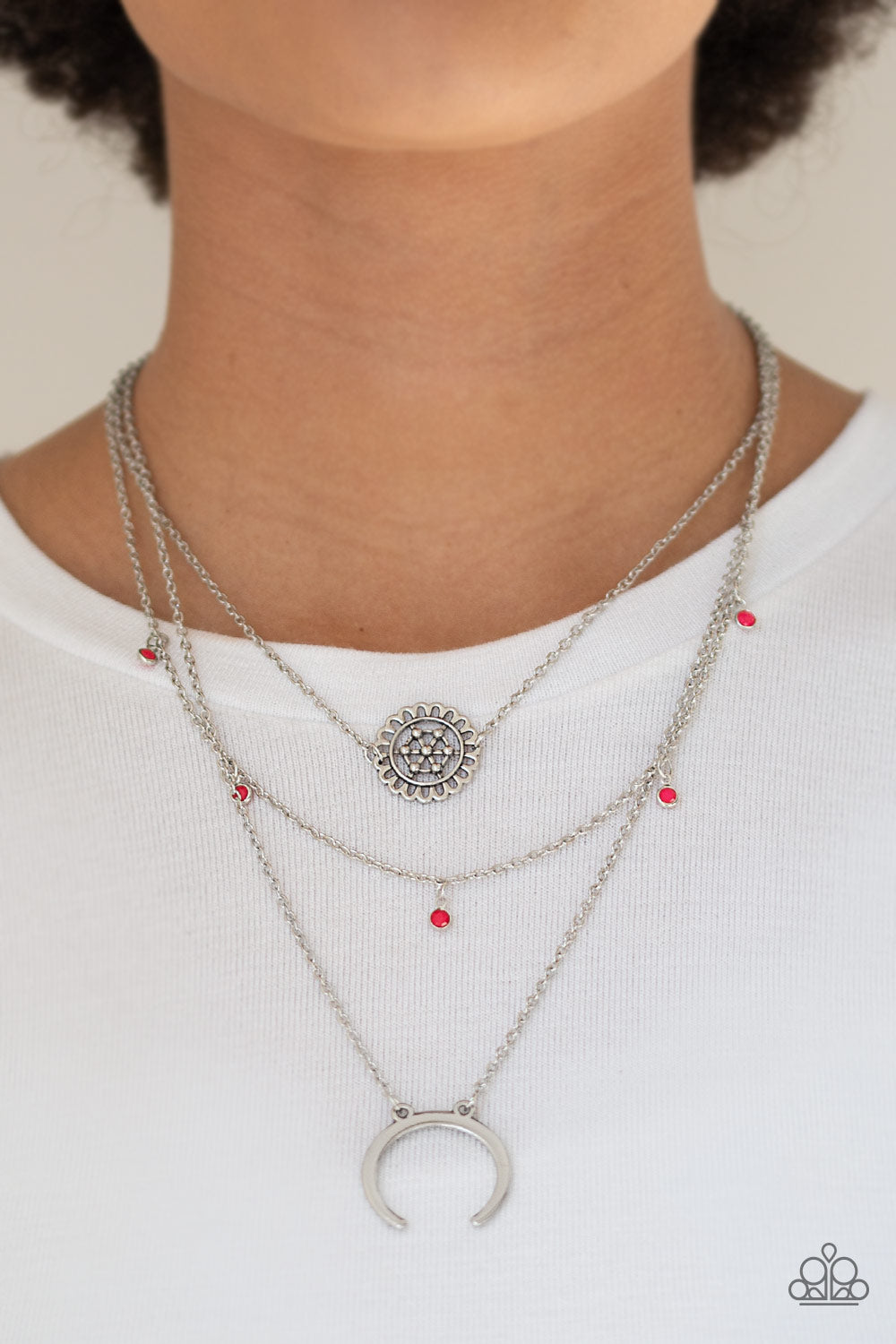 Lunar Lotus Paparazzi Necklace with Earrings Pink