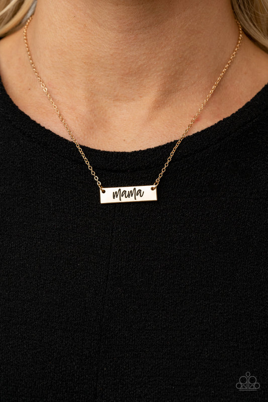 Blessed Mama Paparazzi Accessories Necklace with Earrings - Gold
