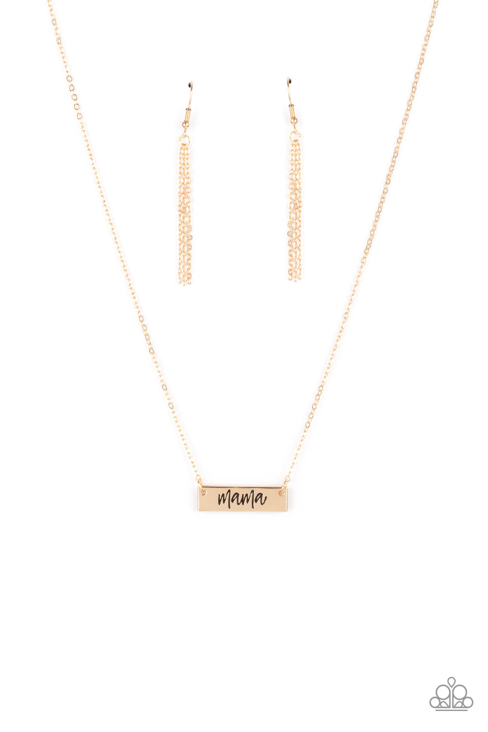 Blessed Mama Paparazzi Accessories Necklace with Earrings - Gold