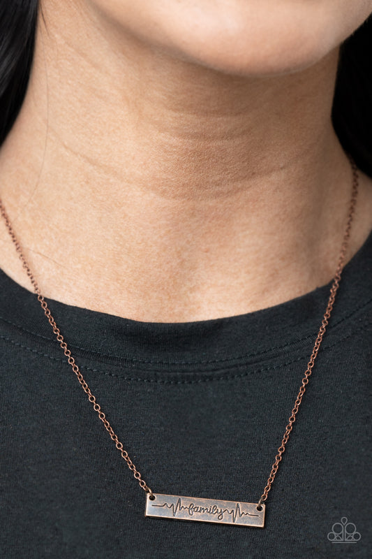 Living The Mom Life Paparazzi Accessories Necklace with Earrings - Copper