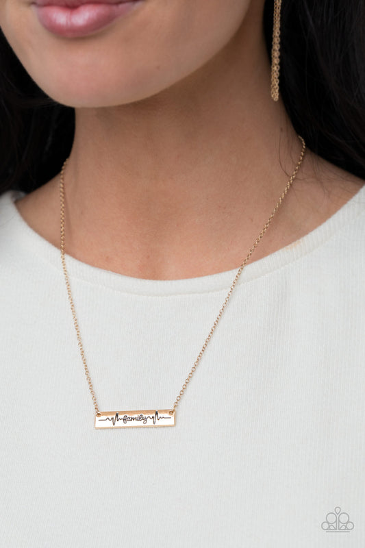 Living The Mom Life Paparazzi Accessories Necklace with Earrings - Gold