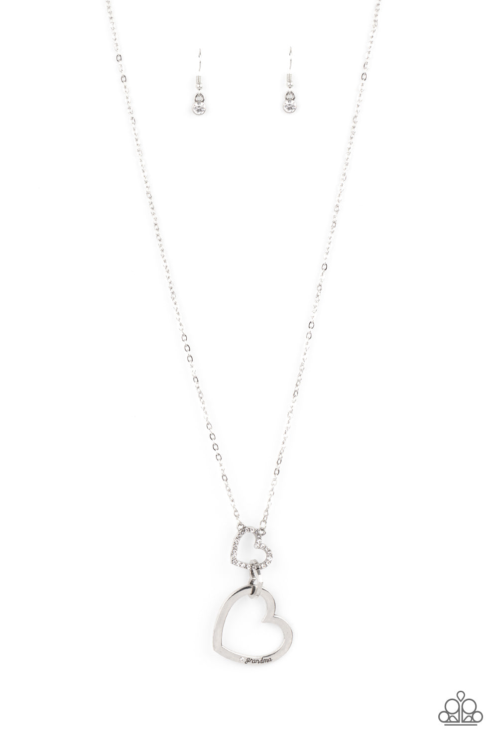 Grandma Glow Paparazzi Accessories Necklace with Earrings - White