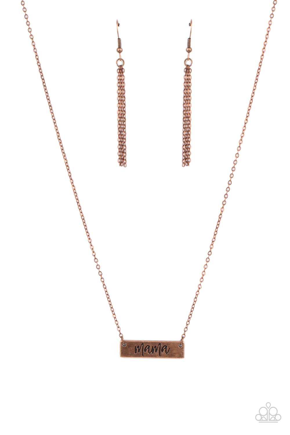 Blessed Mama Paparazzi Accessories Necklace with Earrings Copper