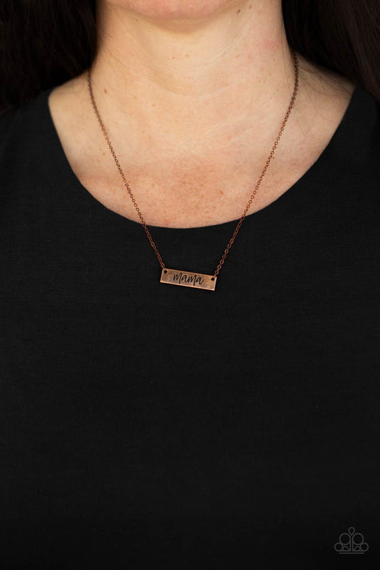 Blessed Mama Paparazzi Accessories Necklace with Earrings Copper