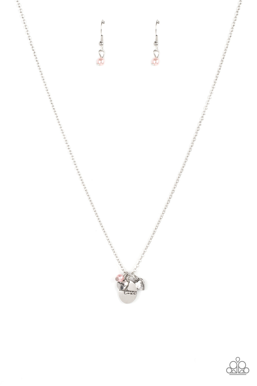 Super Mom Paparazzi Accessories Necklace with Earrings - Pink