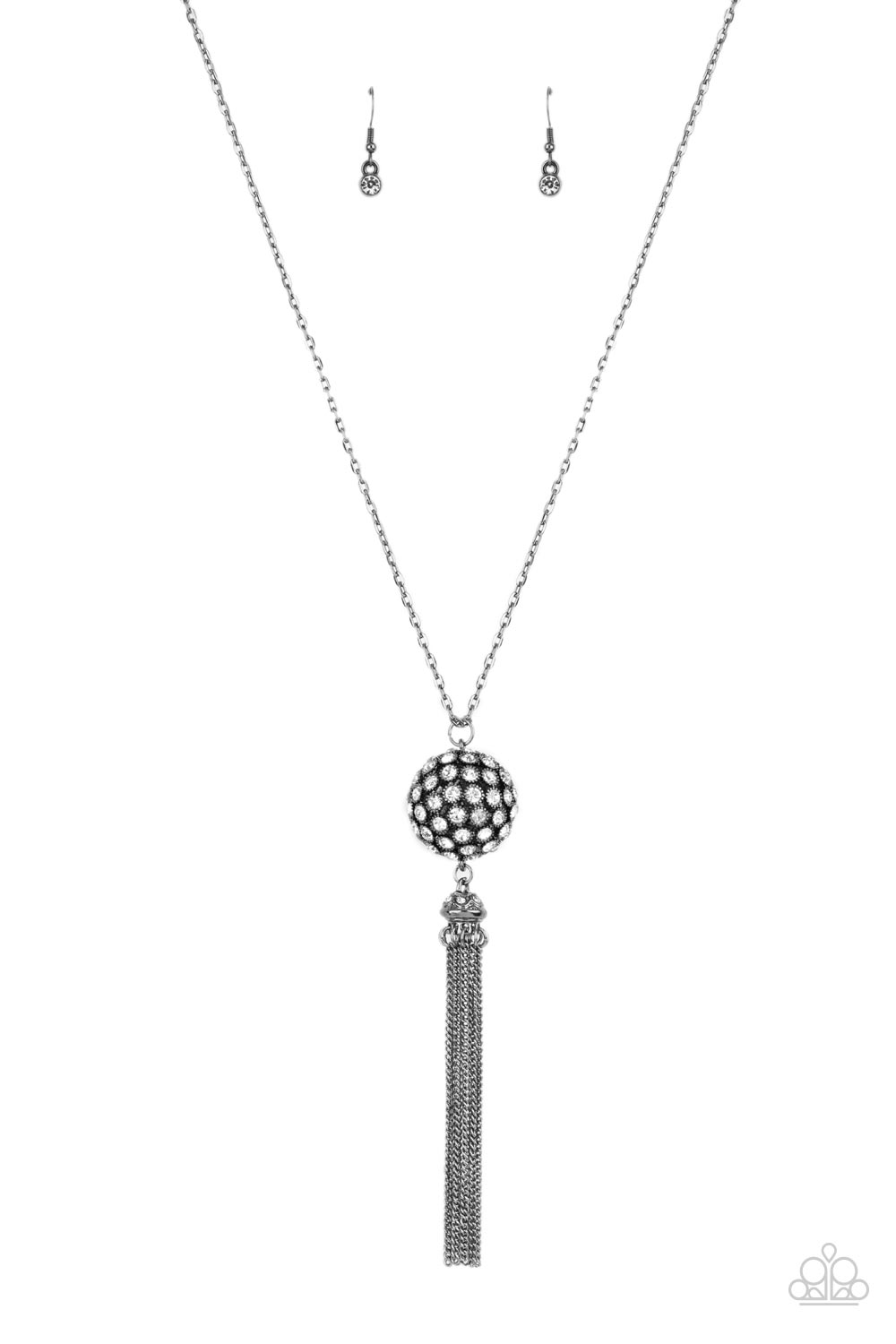 Rhinestone Revolution Paparazzi Accessories Necklace with Earrings - Black