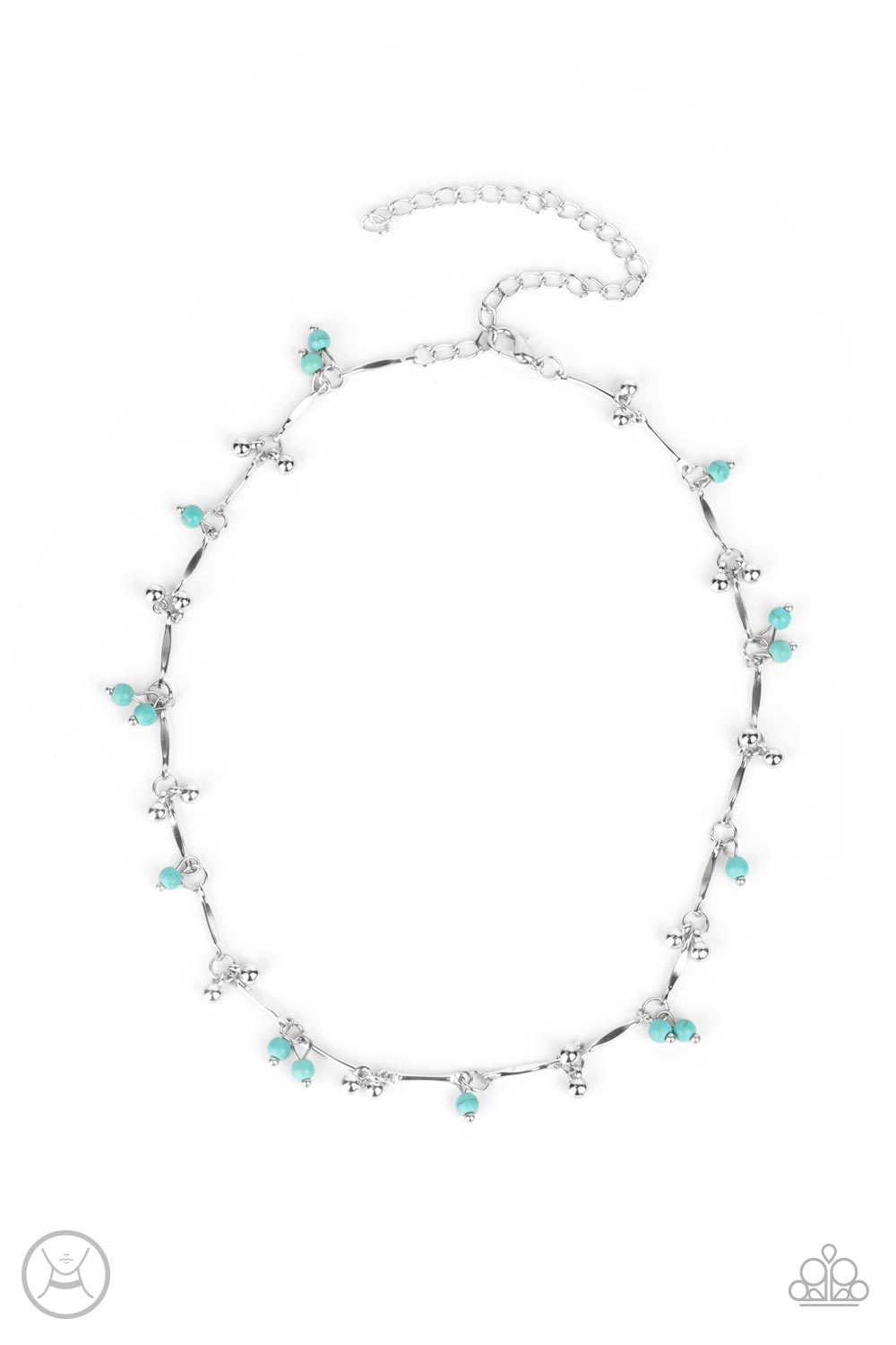 Sahara Social Paparazzi Accessories Blue Choker with Earrings