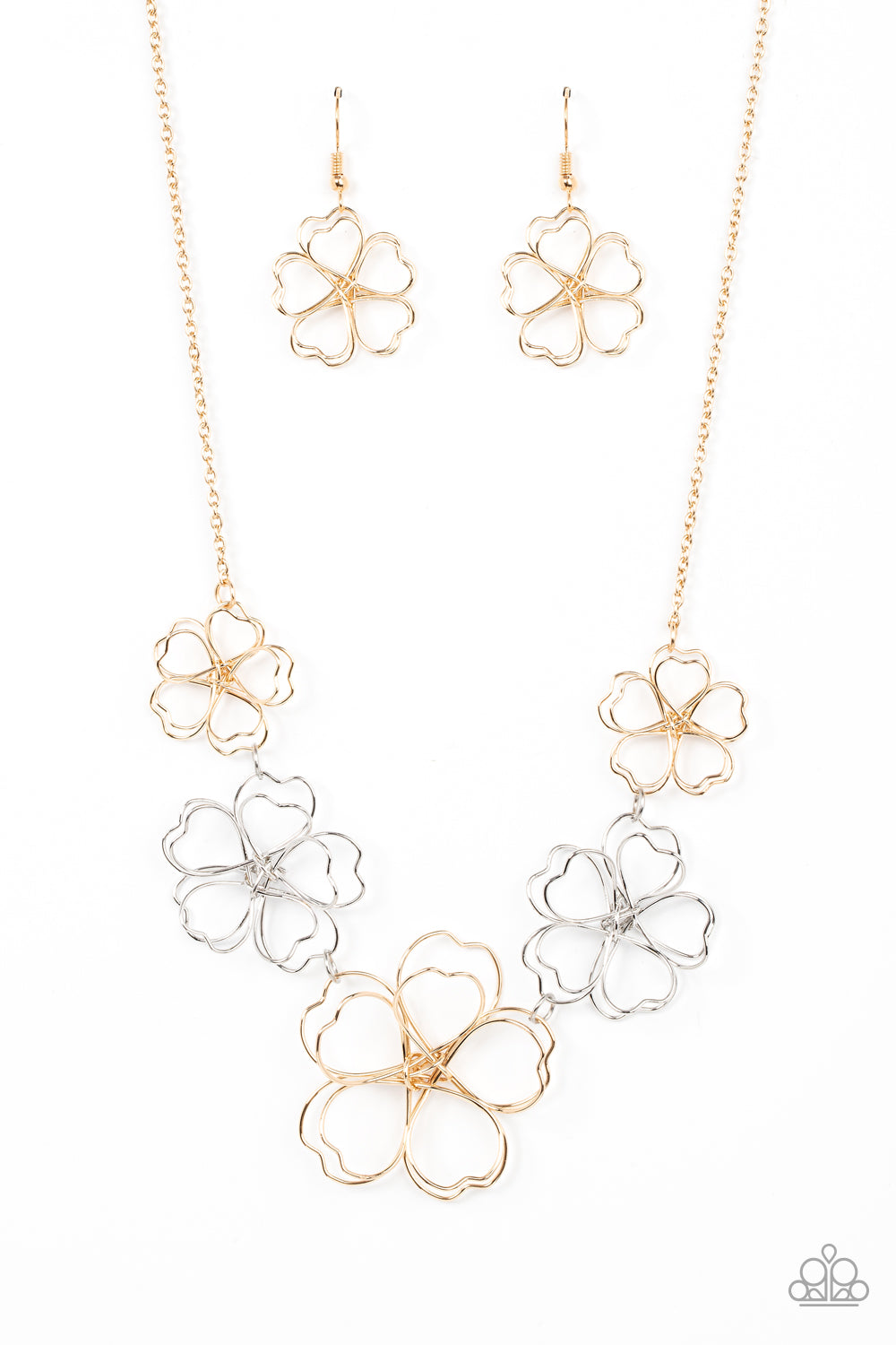 Time to GROW Paparazzi Accessories Necklace with Earrings  - Gold