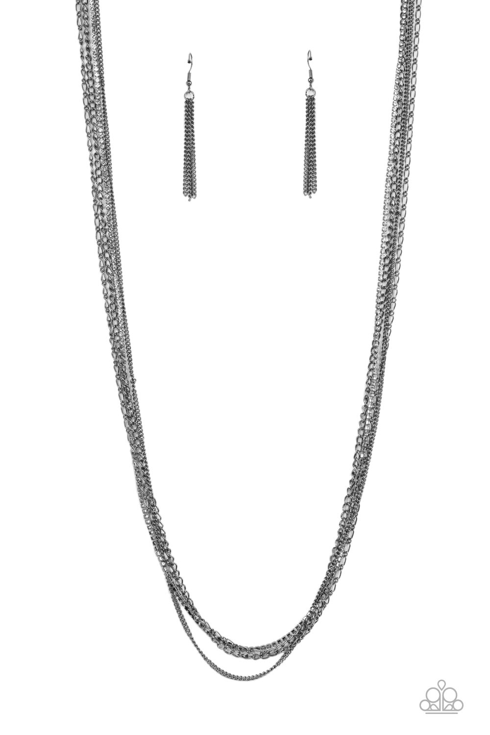Undauntingly Urban Paparazzi Accessories Necklace with Earrings