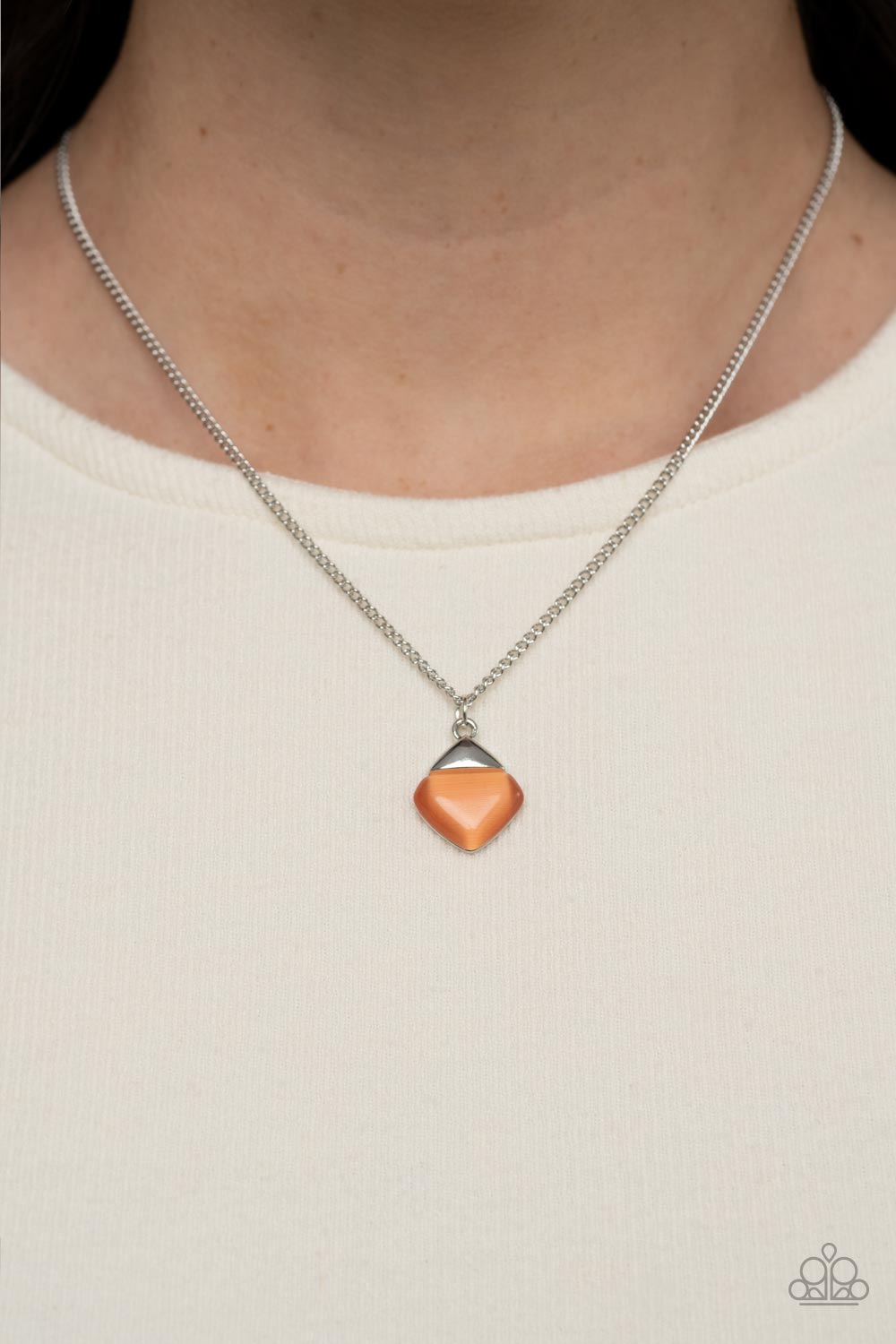 Gracefully Gemstone Paparazzi Accessories Necklace with Earrings Orange