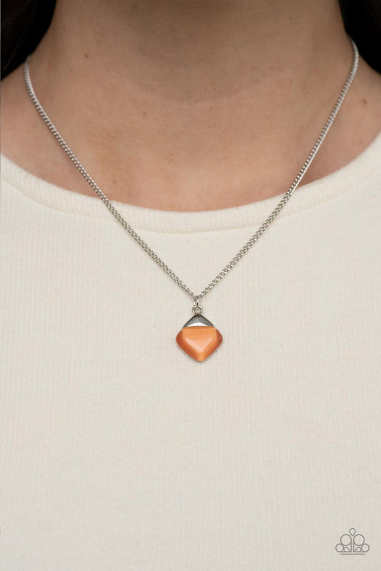 Gracefully Gemstone Paparazzi Accessories Necklace with Earrings Orange