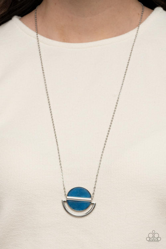 Ethereal Eclipse Paparazzi Accessories Necklace with Earrings Blue