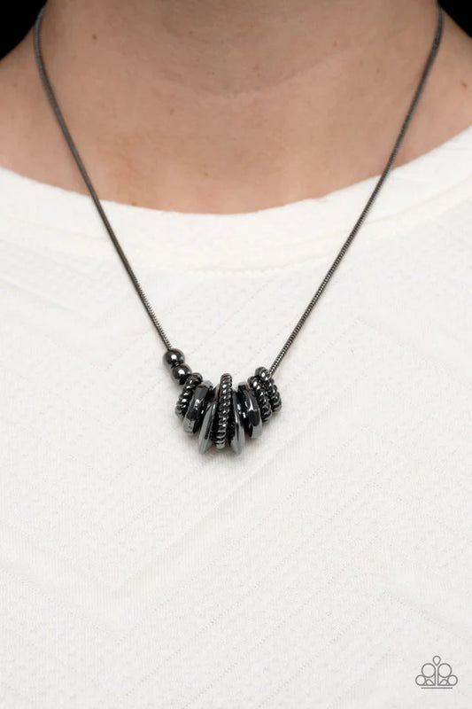 Mechanical Mischief Paparazzi Accessories Necklace with Earrings Black
