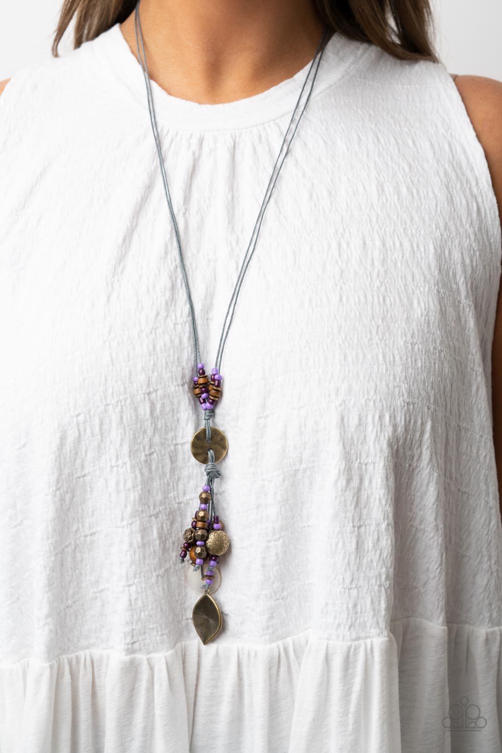 Knotted Keepsake Paparazzi Accessories Necklace with Earrings  - Purple