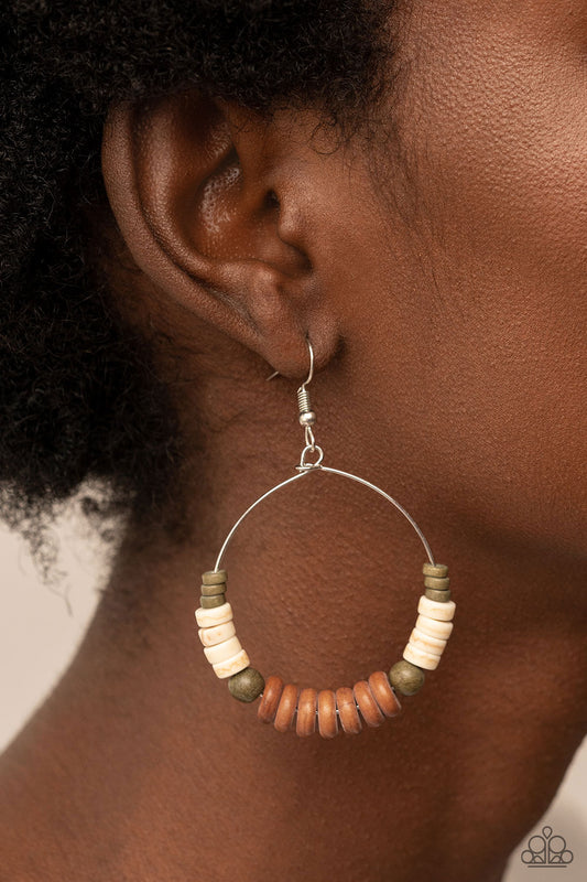 Earthy Esteem Paparazzi Accessories Earrings Brown