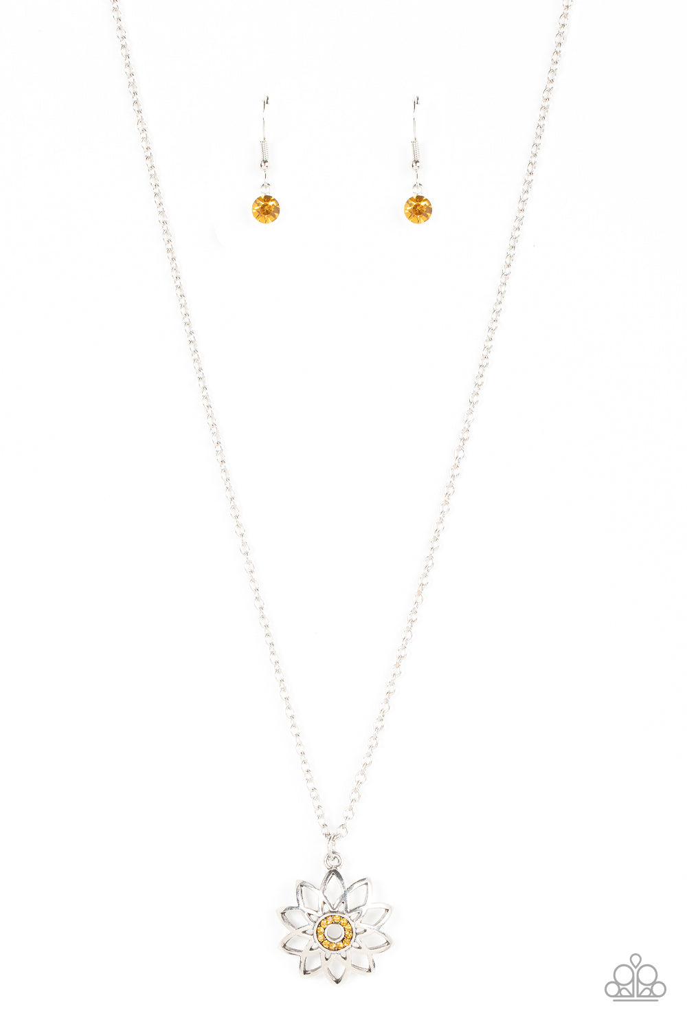 Farmstead Fairytale Paparazzi Accessories Necklace with Earrings Yellow