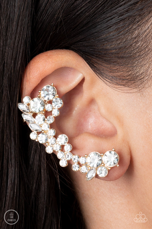 Astronomical Allure Paparazzi Accessories Earrings Ear Crawler Gold