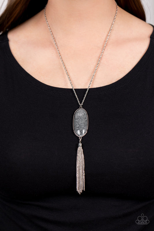 Southern Stroll Paparazzi Accessories Necklace with Earrings Silver