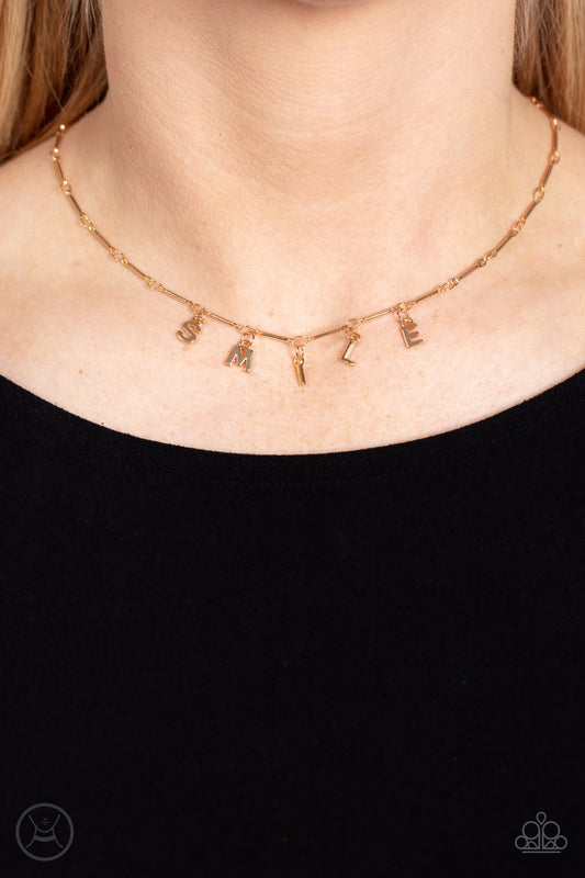 Say My Name Paparazzi Accessories Choker with Earrings Gold