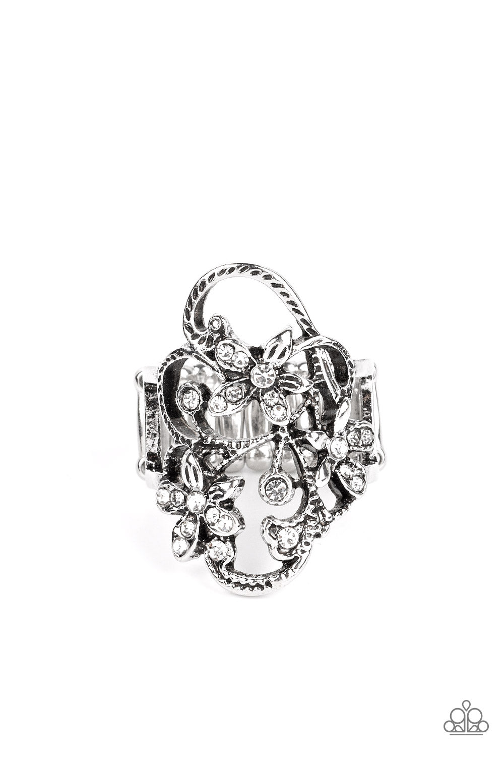 Flirtatiously Flowering Paparazzi Accessories Ring White