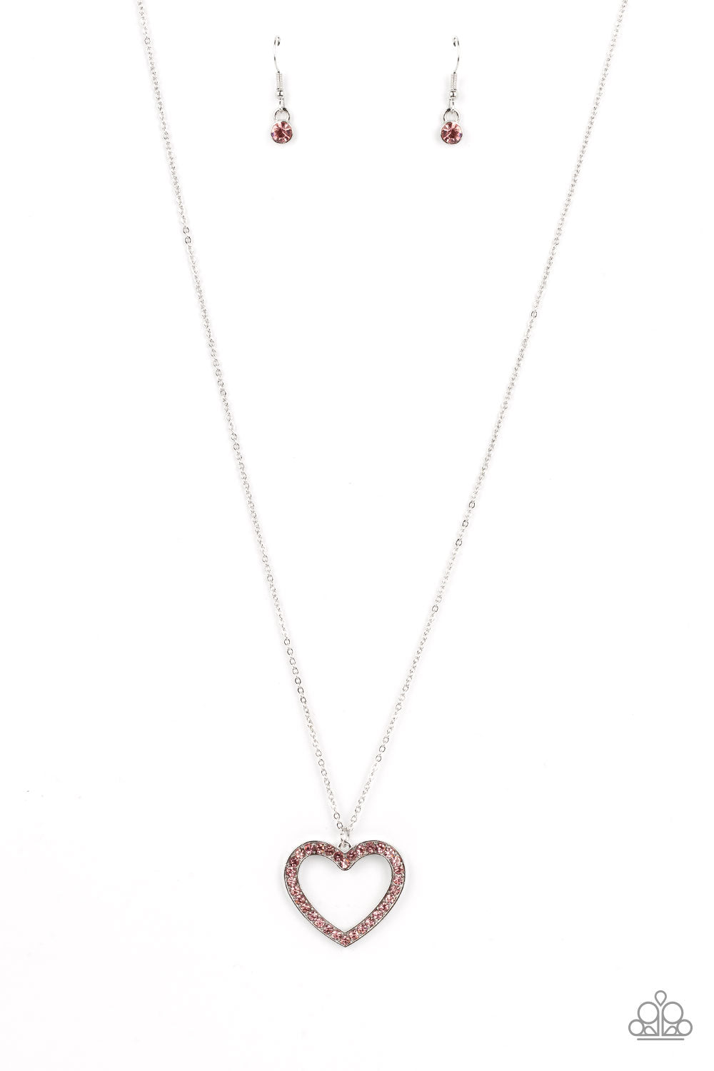 Dainty Darling Paparazzi Accessories Necklace with Earrings Pink