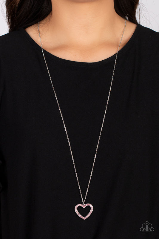 Dainty Darling Paparazzi Accessories Necklace with Earrings Pink