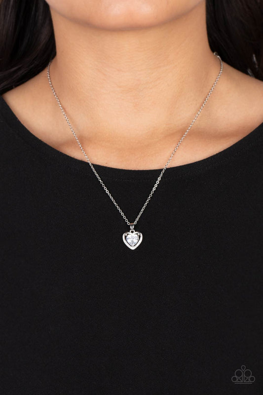 Effulgently Engaged Paparazzi Accessories Necklace with Earrings White