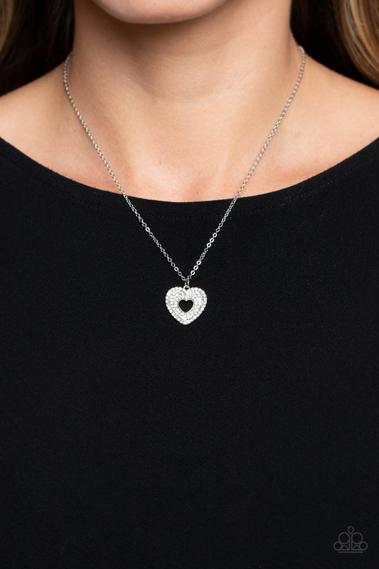 Romantic Retreat Paparazzi Accessories Necklace with Earrings - White