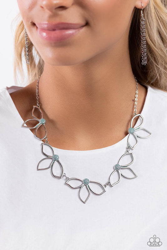 Petal Pageantry Paparazzi Accessories Necklace with Earrings - Blue