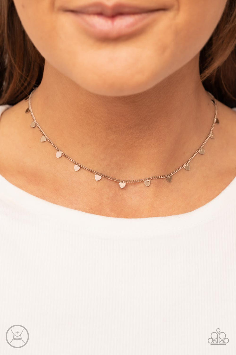 Cupid's Cutest Valentine Paparazzi Accessories Choker with Earrings Gold