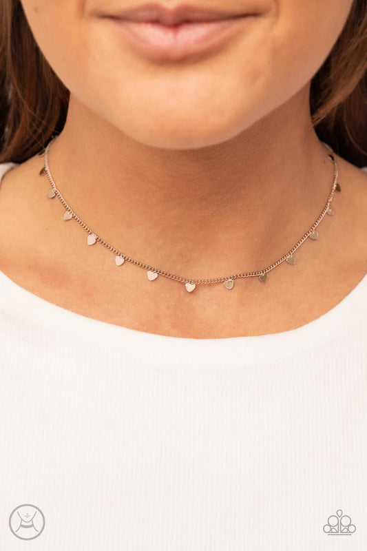 Cupid's Cutest Valentine Paparazzi Accessories Choker with Earrings Gold
