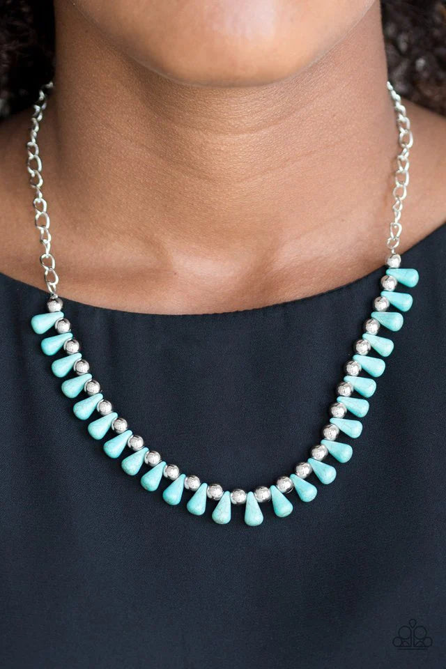 Extinct Species Paparazzi Accessories Necklace with Earrings Blue