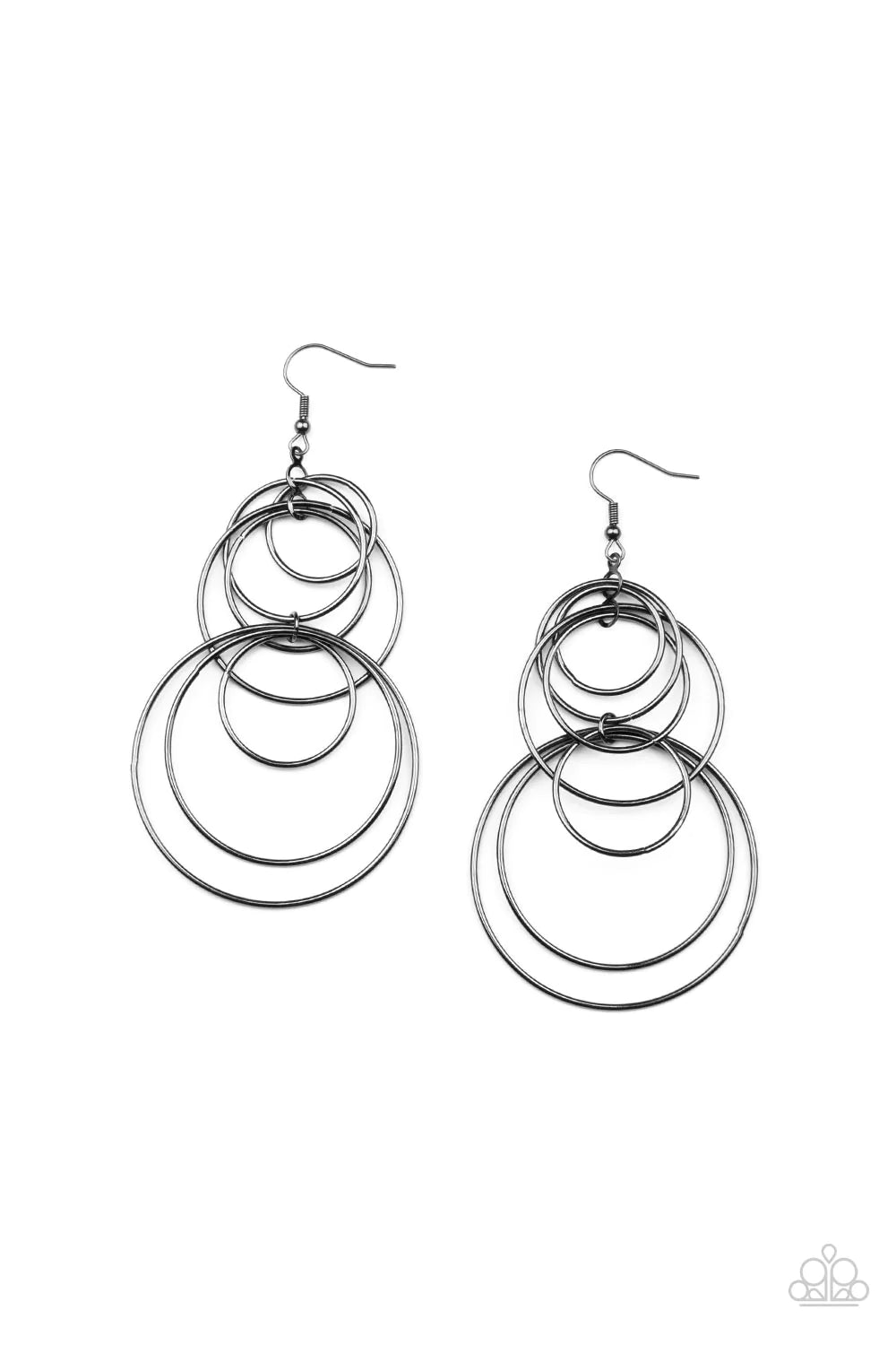 I Feel Dizzy Paparazzi Accessories Earrings - Black
